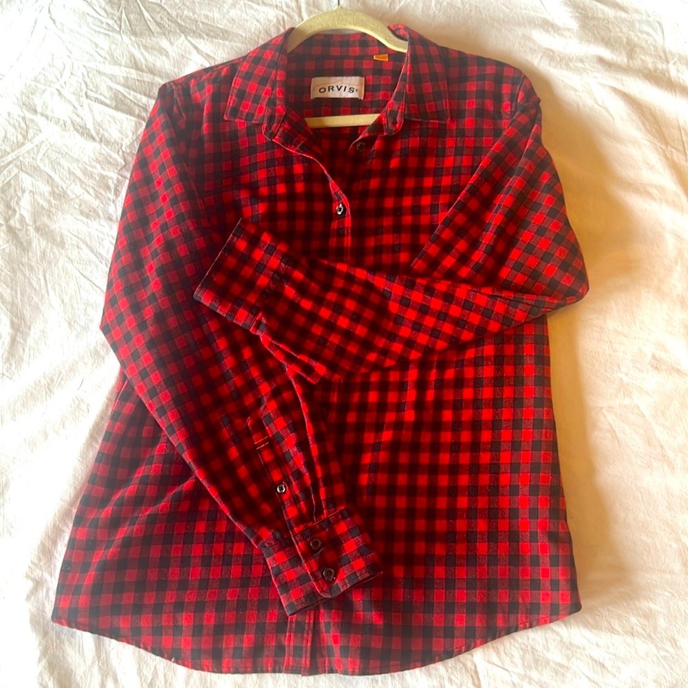 Orvis Buffalo Plaid button-up shirt women’s medium